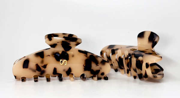 Deluxe Beige Tortoise Shell Claw Clip