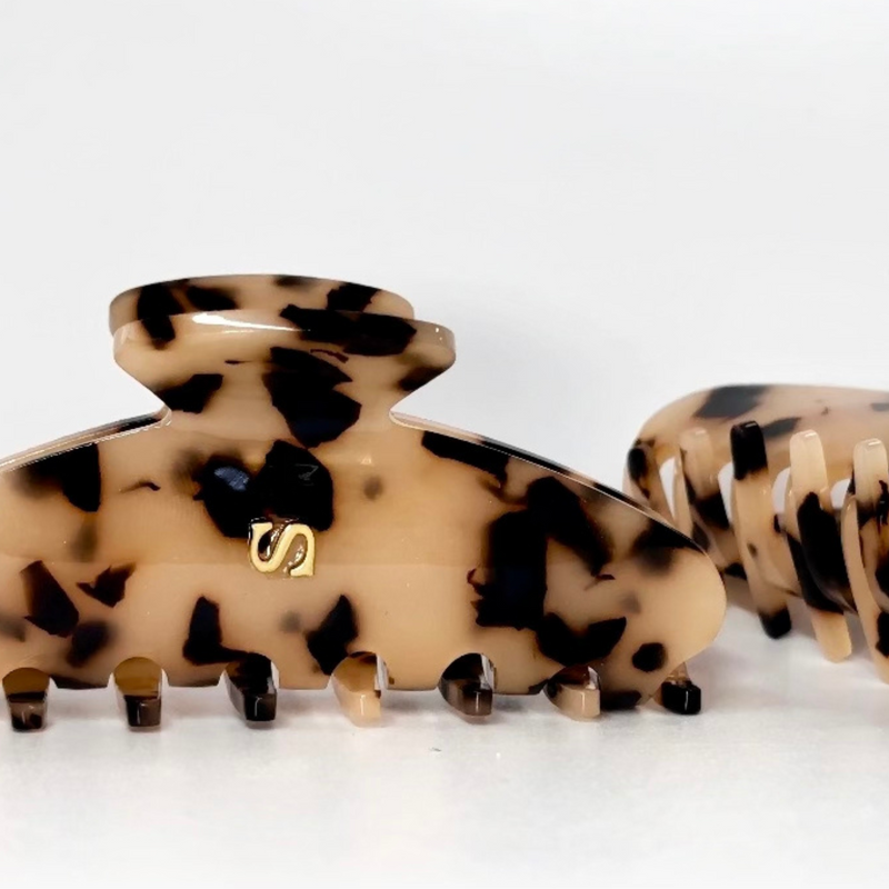 Deluxe Beige Tortoise Shell Claw Clip